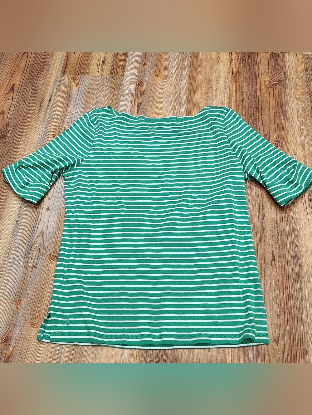Ralph Lauren Green Stripe Shirt Top Knit
